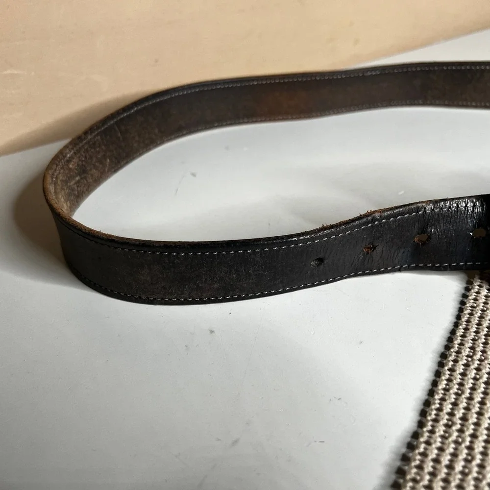 Vintage Strong B860-40 Leather Belt Brass Duck Hunting Buckle Brown 40
